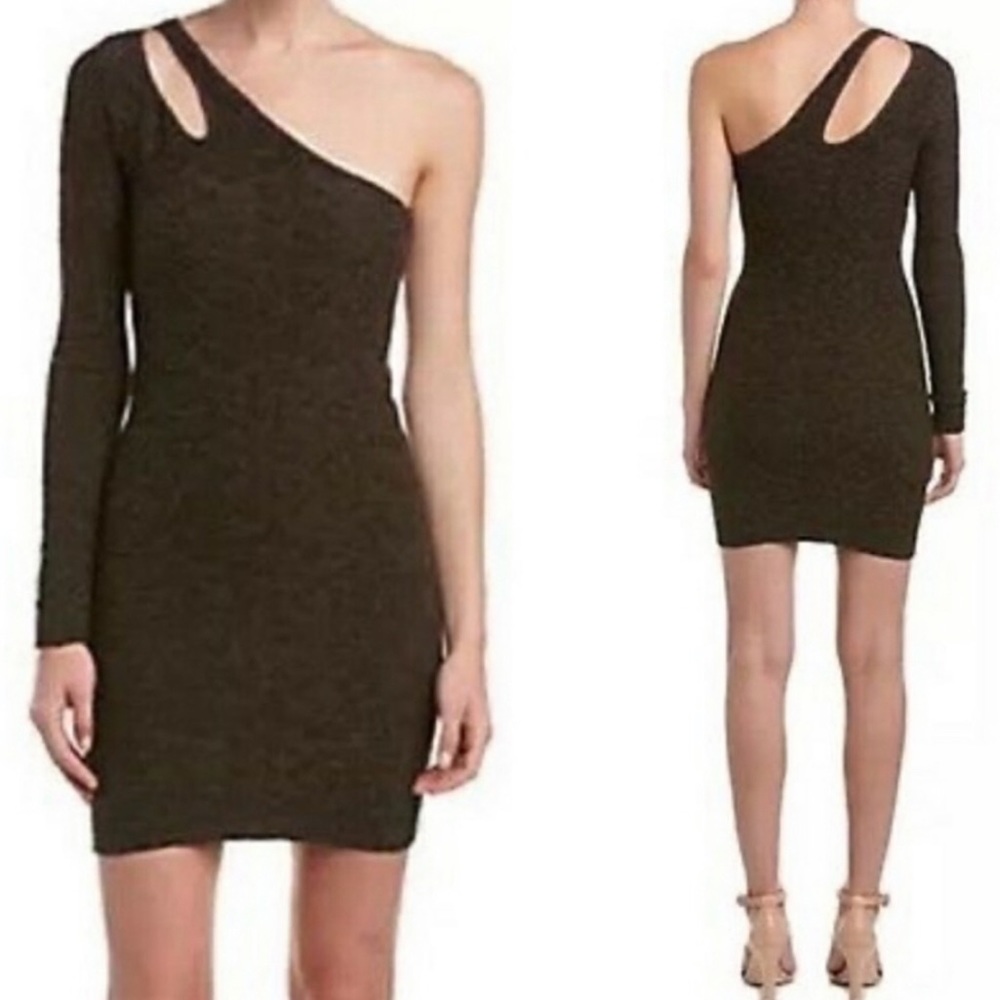 BCBGeneration One Sleeve Licorice Bodycon Dress Size XS
